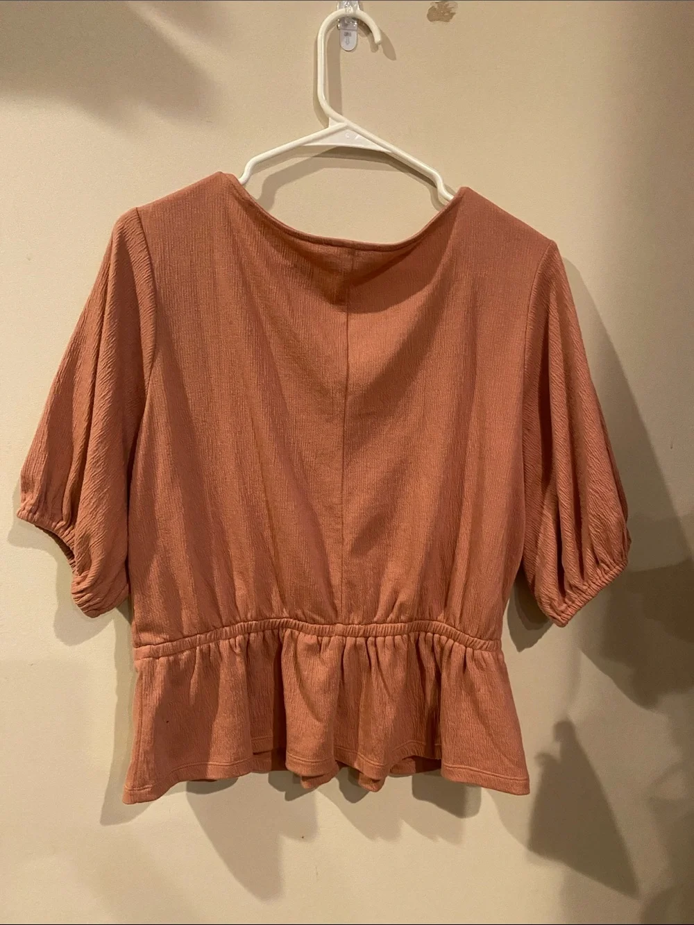 LOFT Outlet V-Neck Peplum Blouse in Dusty Rose